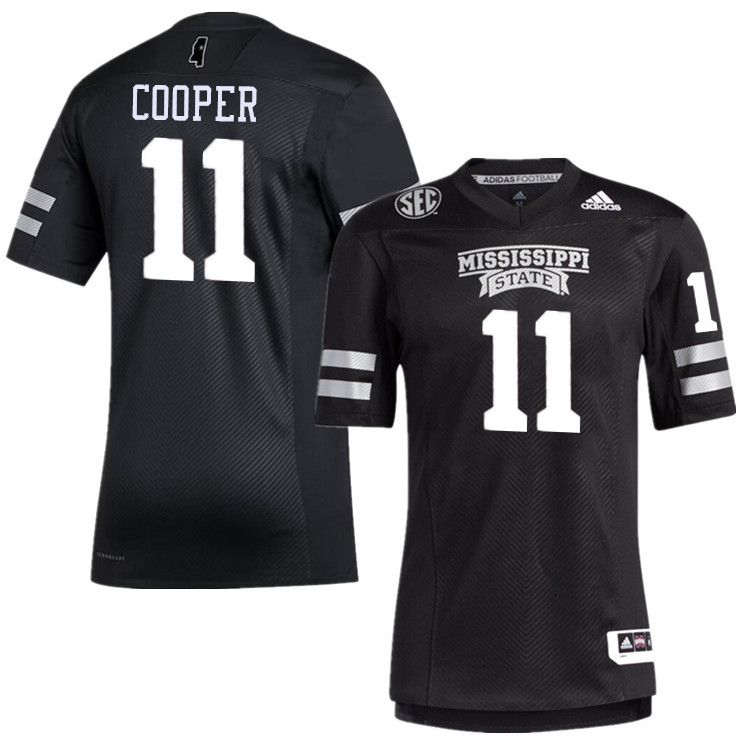 Men #11 Ty Cooper Mississippi State Bulldogs College Football Jerseys Stitched-Black